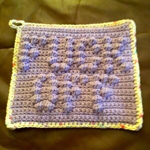 Handmade Crochet “F#$k Off”Potholder